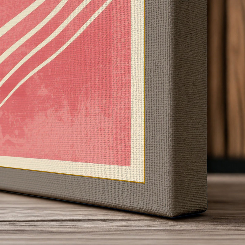 Flowing Lines Art Deco - Wrapped Canvas, 36x24 - 91.4 x 61.0 cm, Taupe Border