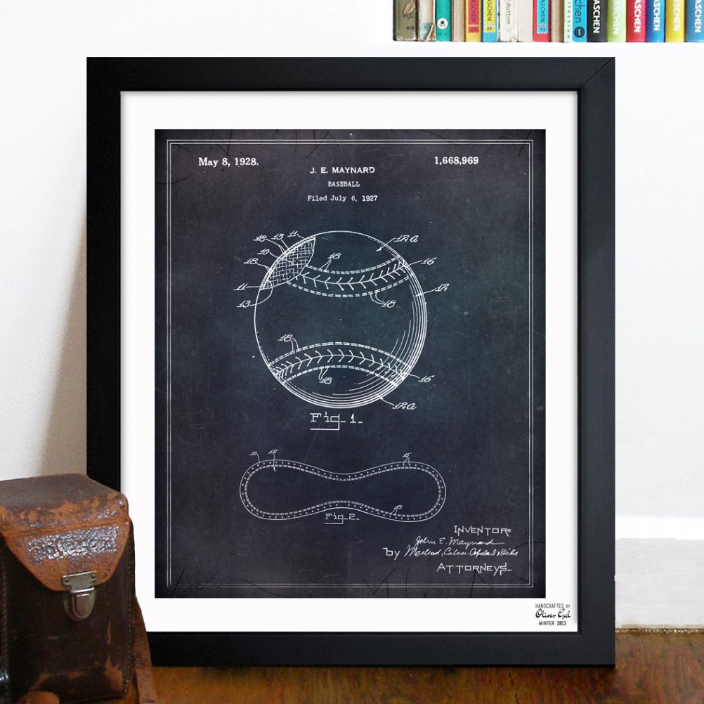 Baseball 1928 - Picture Frame Graphic Art on Paper Oliver Gal Prints 