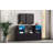 High Gloss TV Stand With LED Lights, Modern Sideboard With Large Storage Cabinet, Media Console With Tempered Glass Shelves For Tvs Up To 75", Living Room, Black, 67"Wx13.7"D-1013028875-1029932229