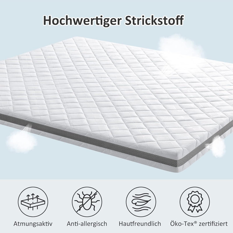 Foam Rayon From Bamboo Topper With Breathable Cover,7.5 Cm Height Comfortable Mattress Topper For Box Spring Bed And Uncomfortable Beds Sofa Bed