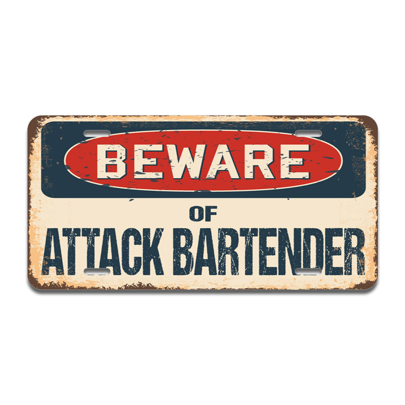 Cadre en aluminium Beware of Attack Bartender