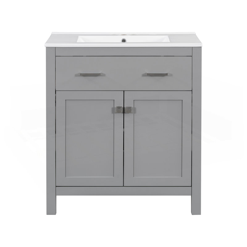 Ensemble de meuble-lavabo moderne 60 "avec meuble-lavabo double 60" (séparé), Gris