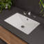 Lavabo de salle de bain rectangulaire encastré blanc avec trop-plein