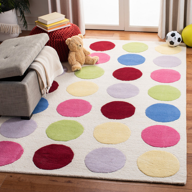 Tapis ivoire en laine / coton touffeté à la main Krystyna, Rectangle 4 pi x 6 pi