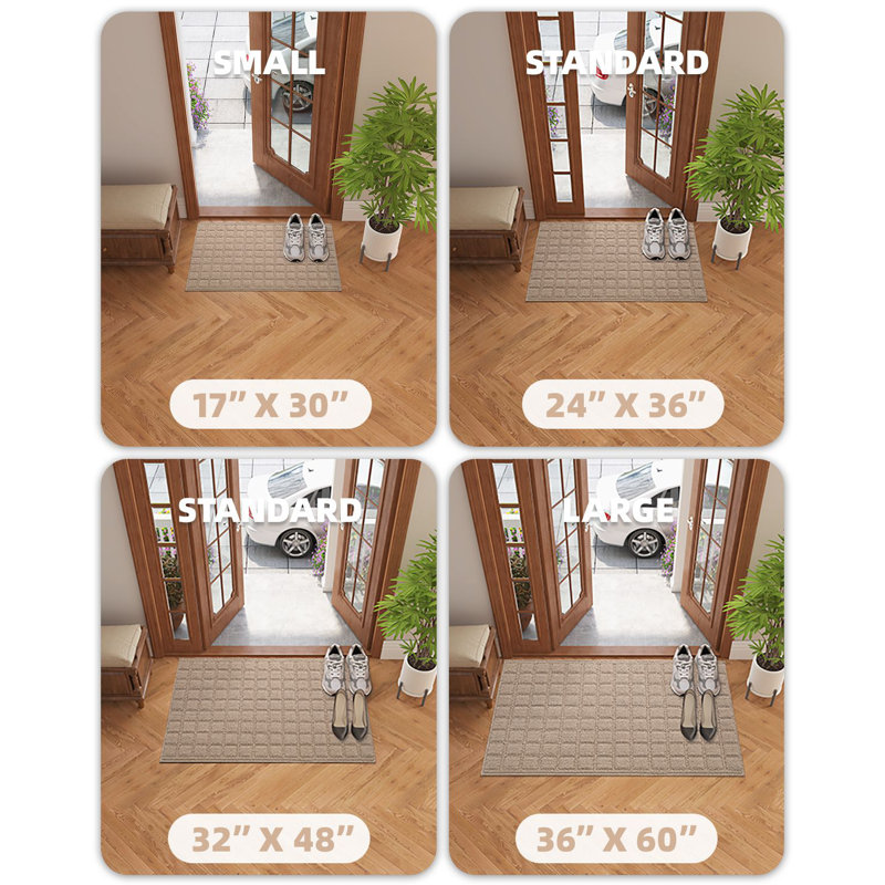 Paillasson antidérapant pour l'intérieur et l'extérieur, L 36 po x L 60 po, Kaki