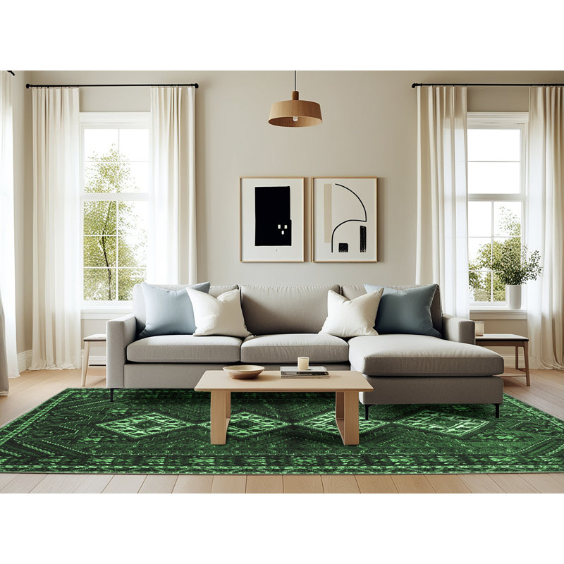 Washable Oriental Indoor Rug, Rectangle 6' x 9'
