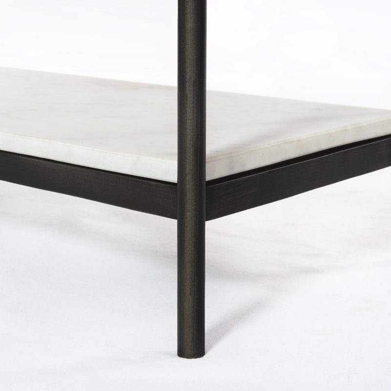 Felix 36'' W Marble Console Table, Hammered Gray