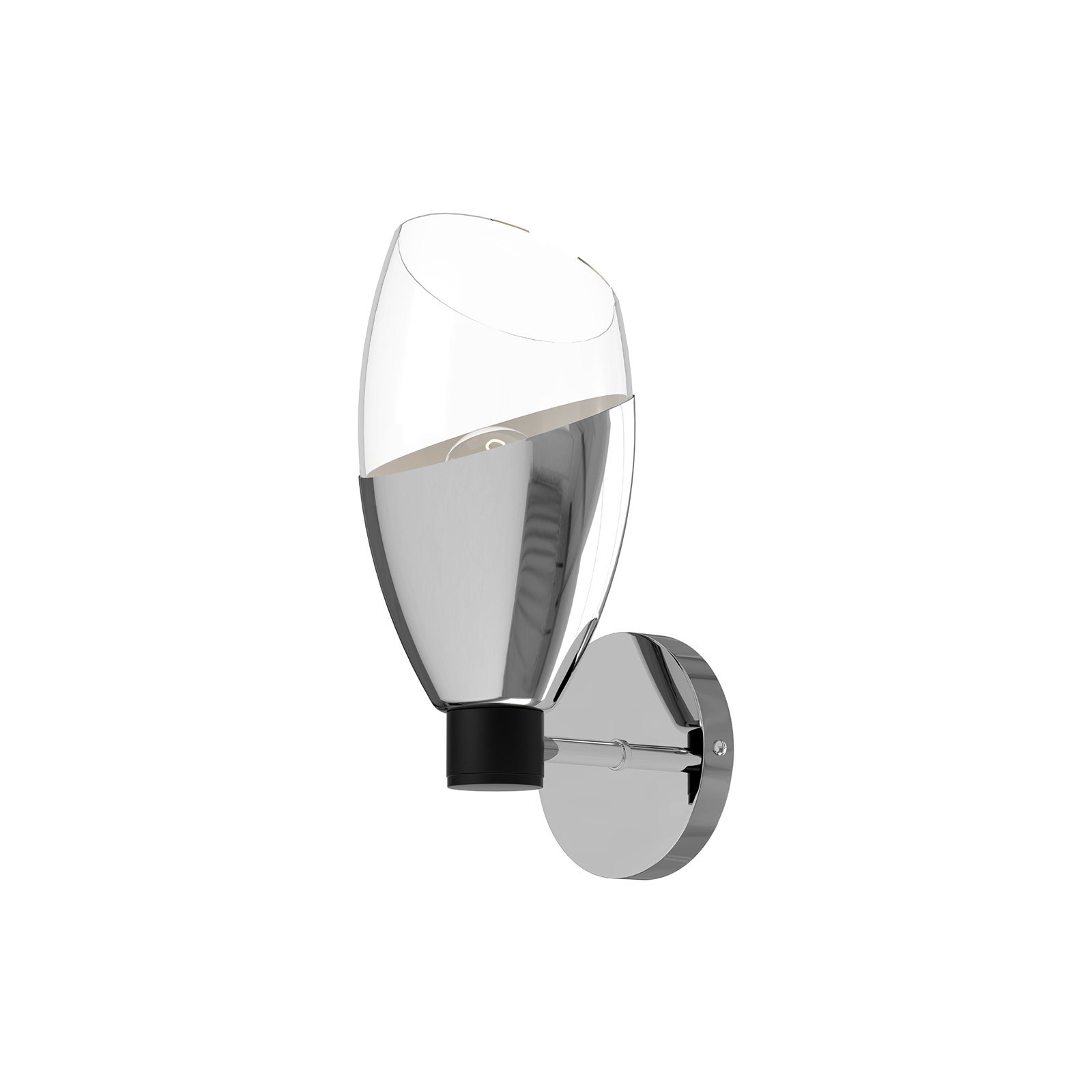 Phineas Transparent Dimmable Bath Sconce, Chrome, 1
