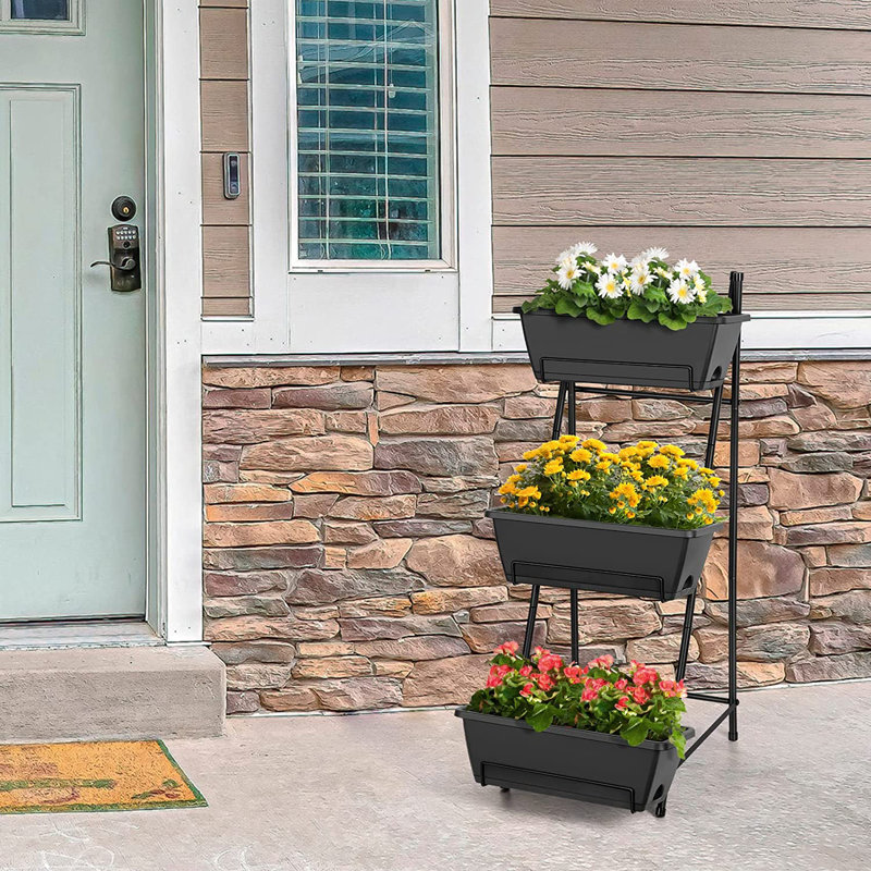 Nathanim Vertical Garden, 37.7" H x 16.8" W x 16" D, Gray