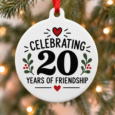 Ornement de Noël célébrant 20 ans d'amitié