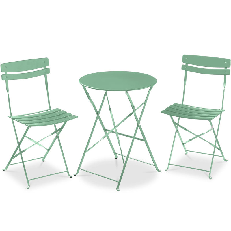 Folding Patio Bistro Set, Sage