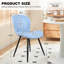Chaises de salle à manger modernes en cuir confortables et polyvalentes - bleu