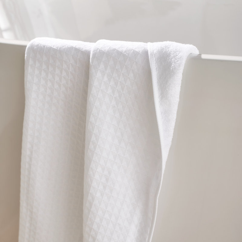 Waffle Twist 100% Cotton Bath Towel, White, 6 Piece Bath Towel Set