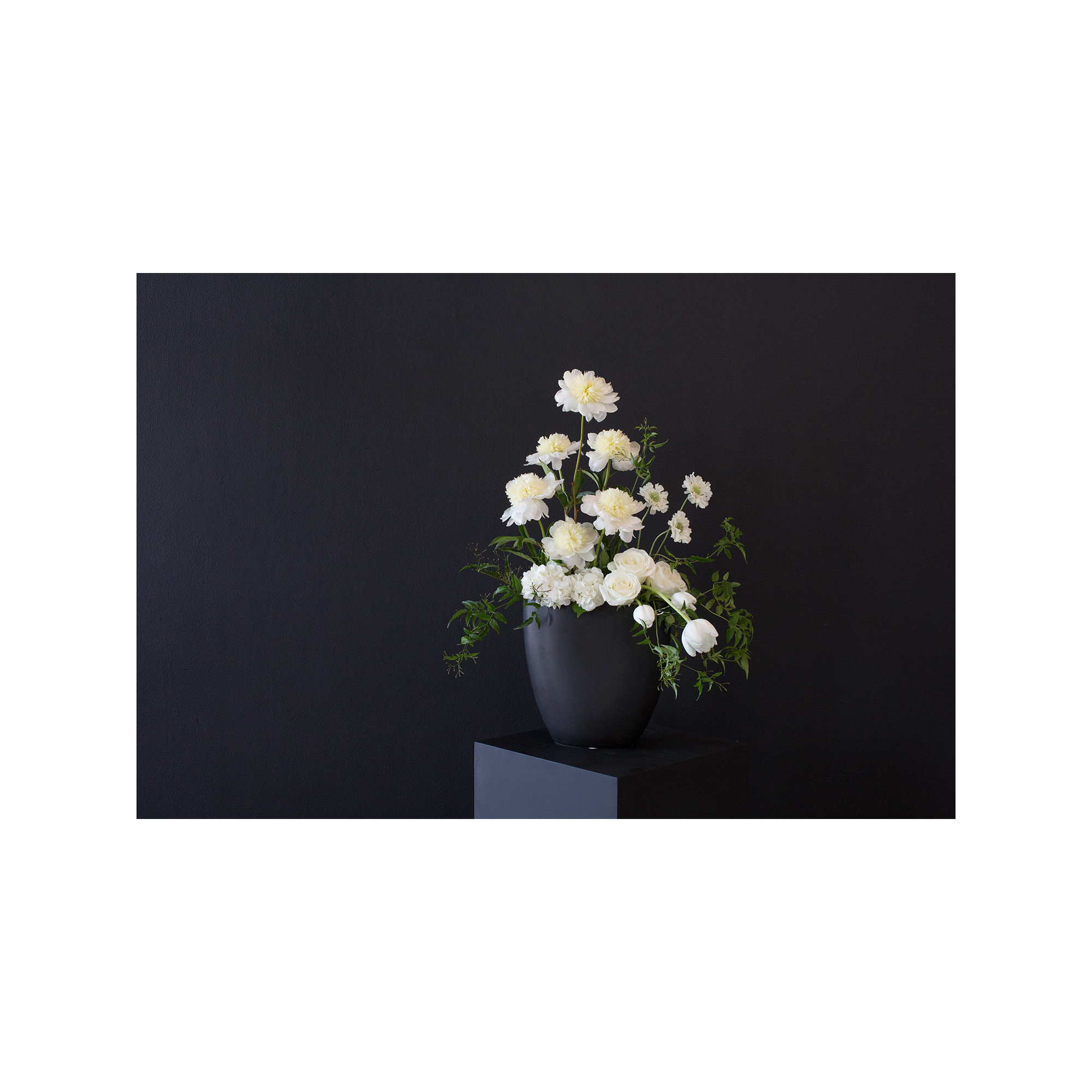 Elma Handmade Ceramic Table Vase, Black, 11.75" H x 11.75" W x 5" D