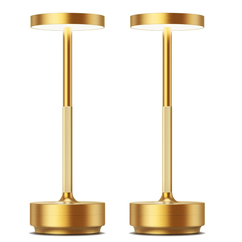 2 Pack Rechargeable Cordless Table Lamp - Battery Operated LED Portable Table Light With 3 Color Stepless Dimming, Memory Function - IP54 Waterproof For Outdoor, Restaurant, Patio, Camping