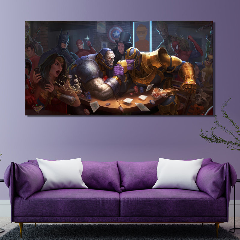 Darkside Proti Thanos Tapeta films papier peint Wallart impression sur toile affiche murale, H 30 po x l 60 po x P 1,5 po