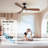 52” Outdoor Ceiling Fan with Light, 3 Walnut Solid Wood Blade, Remote Control, 3CCT Dimmable LED, Timer, 6-Speed Reversible Motor All-Weather Use for Living Room or Patio