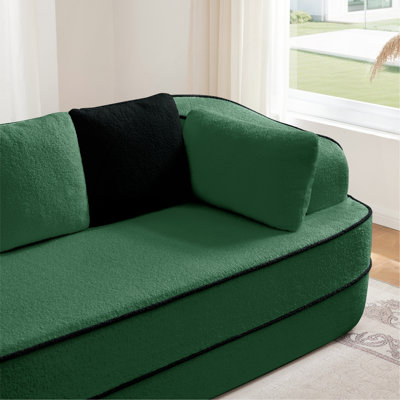 Canapé gauche à 2 places avec coussins en tissu