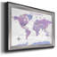 Carte du monde à punaises - Carte du monde violette pastel encadrée sur toile-133430936-133430943