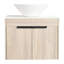 Meuble-lavabo de 24 po avec lavabo en céramique, armoire murale flottante en chêne blanc, porte à fermeture en douceur, 2 portes de rangement, lavabo, design, armoires, style, espace de rangement spacieux,