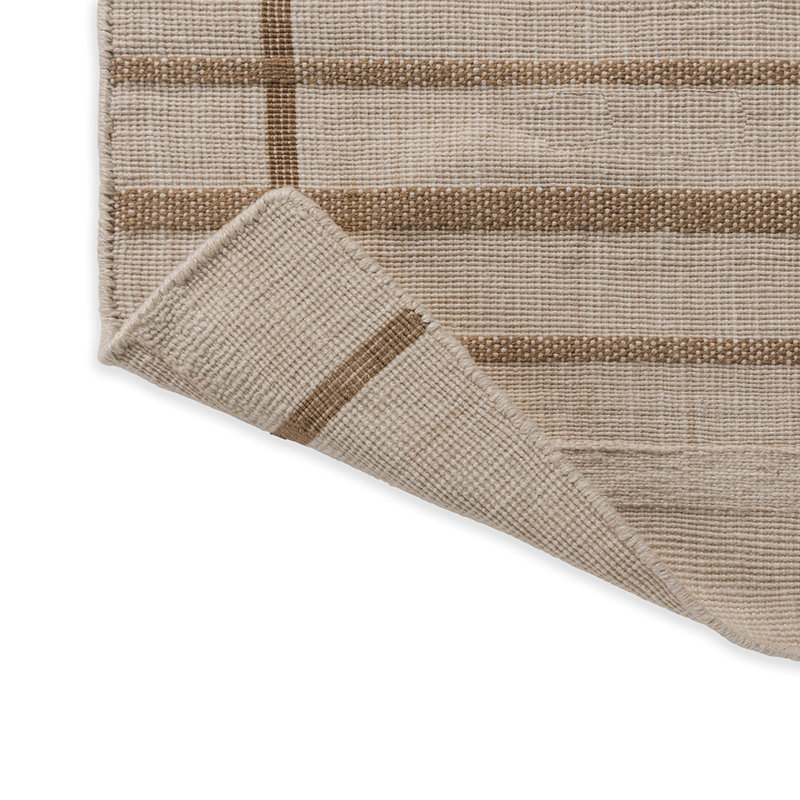 Zona Outdoor Striped Area Rug in Sesame/Beige, Rectangle 6'7" x 9'2"
