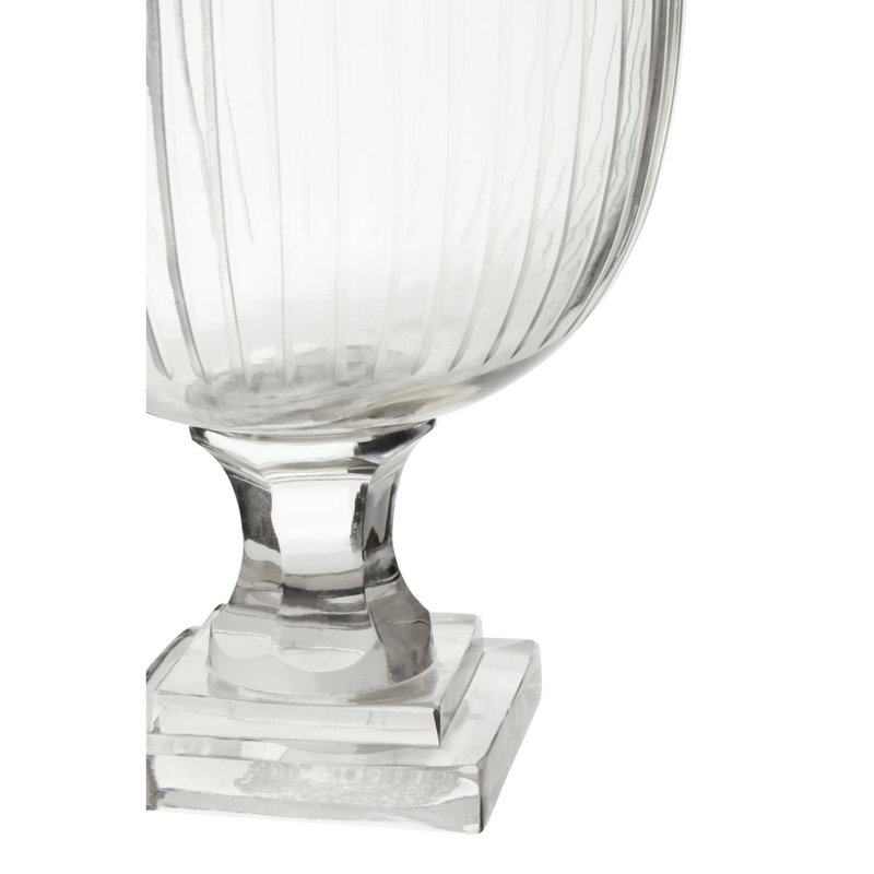 Glass Tabletop Hurricane, 26cm H x 16.5cm W x 16.5cm D