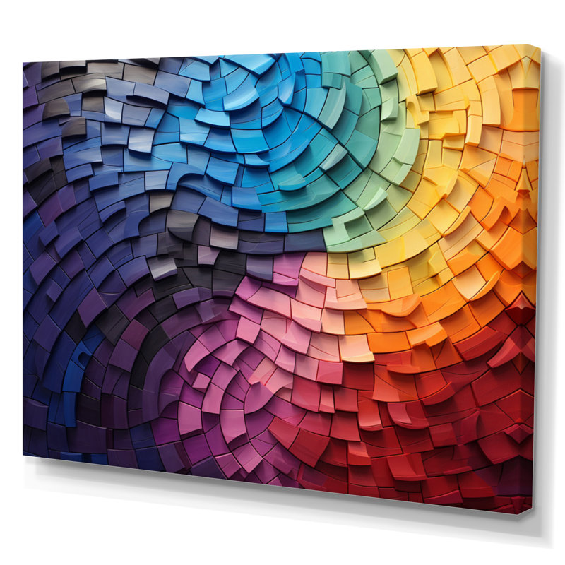 Abstrait arc-en-ciel coloré arc-en-ciel - arc-en-ciel, art mural, H 34 po x l 44 po x P 1,5 po, Toile tendue