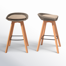 Leandra High-Density Polyethylene (HDPE) Wicker Outdoor Stool with Cushion