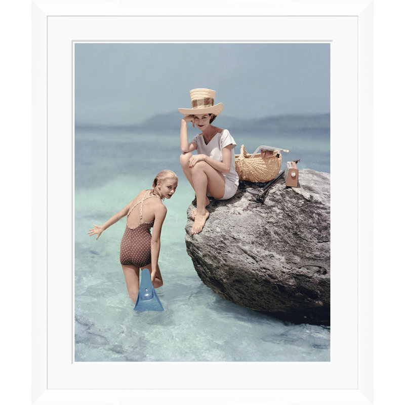 Vogue Magazine, "Models At A Beach," Richard Rutledge, January 1, 1957 Print by Richard Rutledge, 51.5" H x 43.5" W