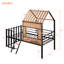 Lit mezzanine simple en métal, noir. Structure solide. Maison en forme de maison avec toit et fenêtre fascinants. Barrières de sécurité pour un sommeil paisible. Améliore la fonction de la chambre à coucher. L 78,1 po x l 41 po x H 76,5 po. Taille requise pour l'assemblage-378015685
