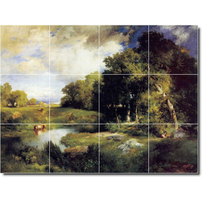 Carreau de peinture murale 24 po x 18 po 6 po x 6 po, Paysage 06317
