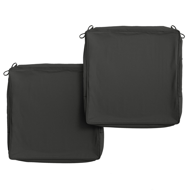 Outdoor 5" Non-Slip Cushion Cover With Portable Carry Handle., 5", 24" W x 24" D, Black