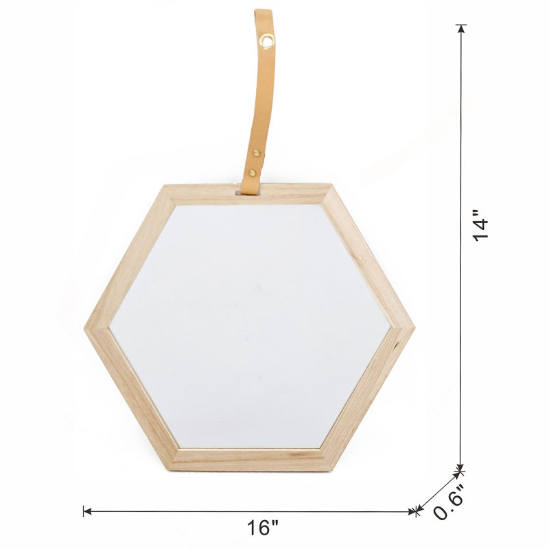Miroir hexagonal, 16 po x 14 po, 14 po x 15,8 po