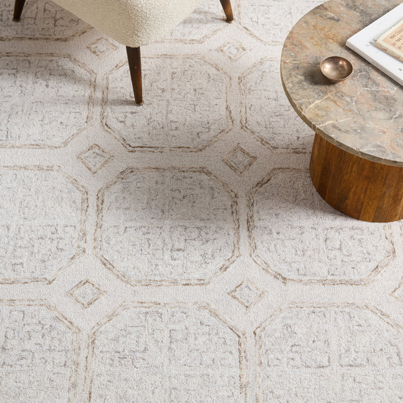 Tapis ivoire / gris touffeté Jaipur Living Sefina PRO11 (7 pi 9 po x 9 pi 9 po), Rectangle 7 pi 9 po x 9 pi 9 po