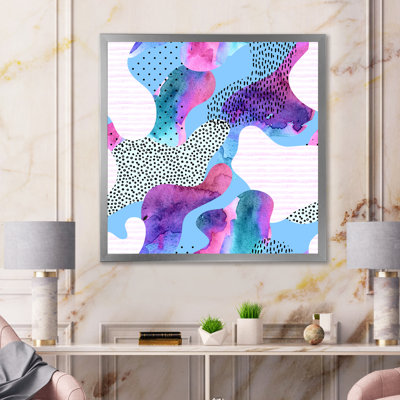 «Organic Shapes in Mauve and Turquoise II», reproduction d'art sur toile moderne