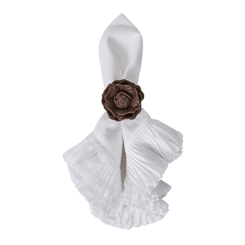 Camellia Napkin Ring Brown