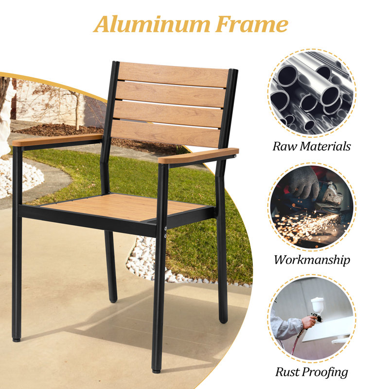 Cyanni 10 - Person Rectangular Outdoor Dining Set with Umbrella Hole, Brown