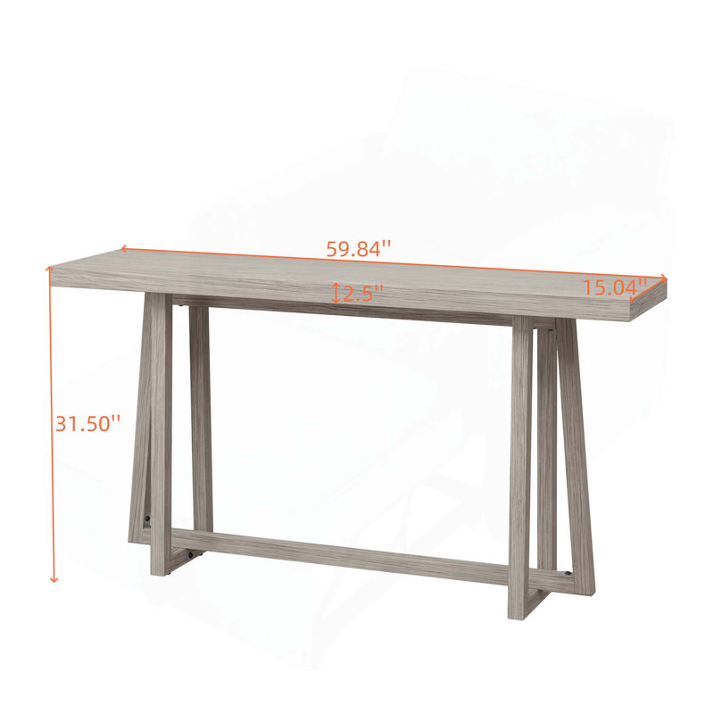 Versatile Console Table with Sturdy Construction for Various Spaces, Grey