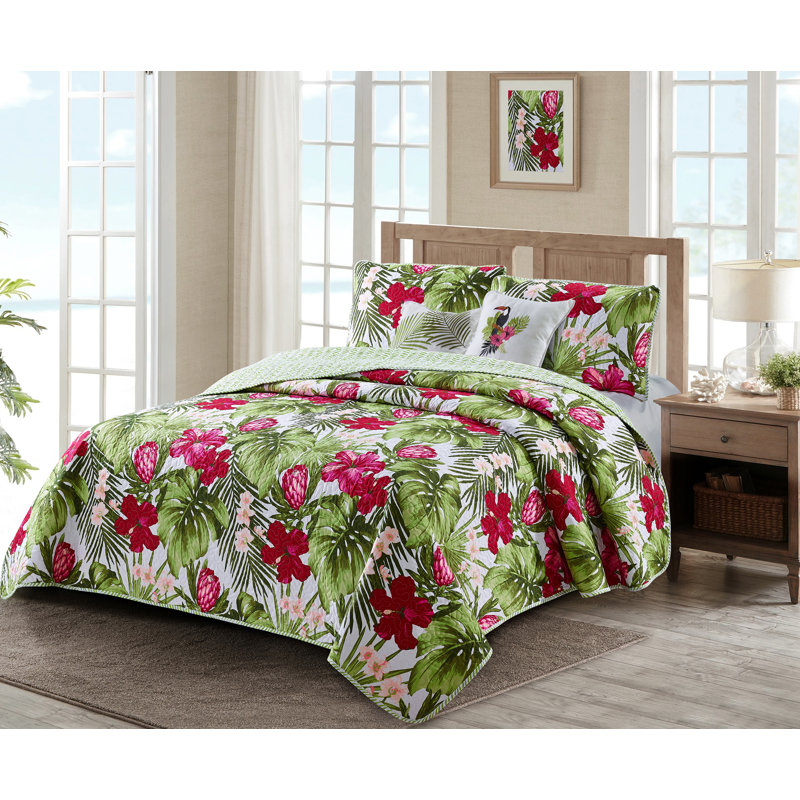 Cordell Floral Quilt, King Quilt + 2 Shams