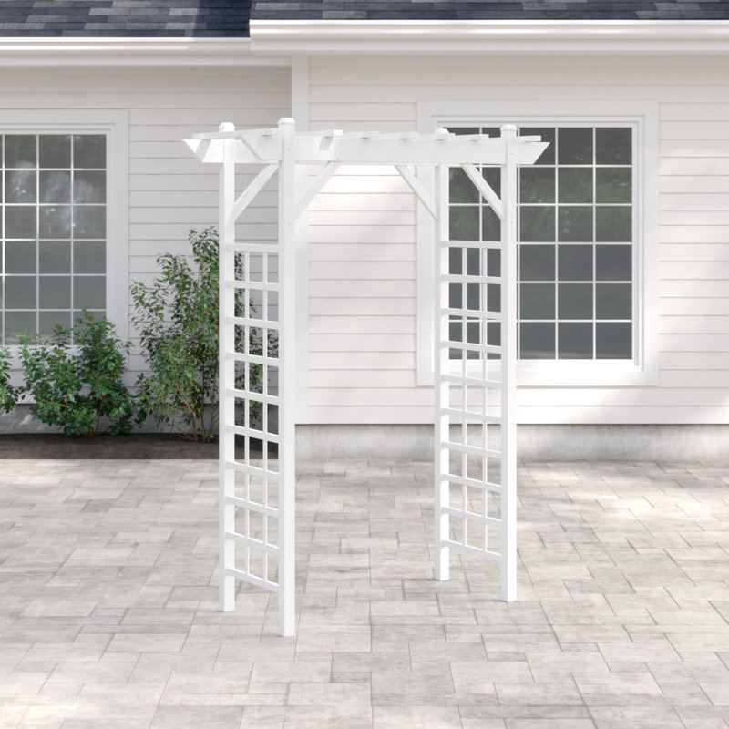 Providence 28'' W x 64'' D Polyvinyl Chloride (PVC) Arbor in White, White