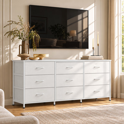 Commode pour téléviseur de 65 pouces, commode à 9 tiroirs