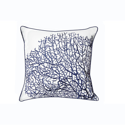 Embroidered Outdoor Throw Pillow
