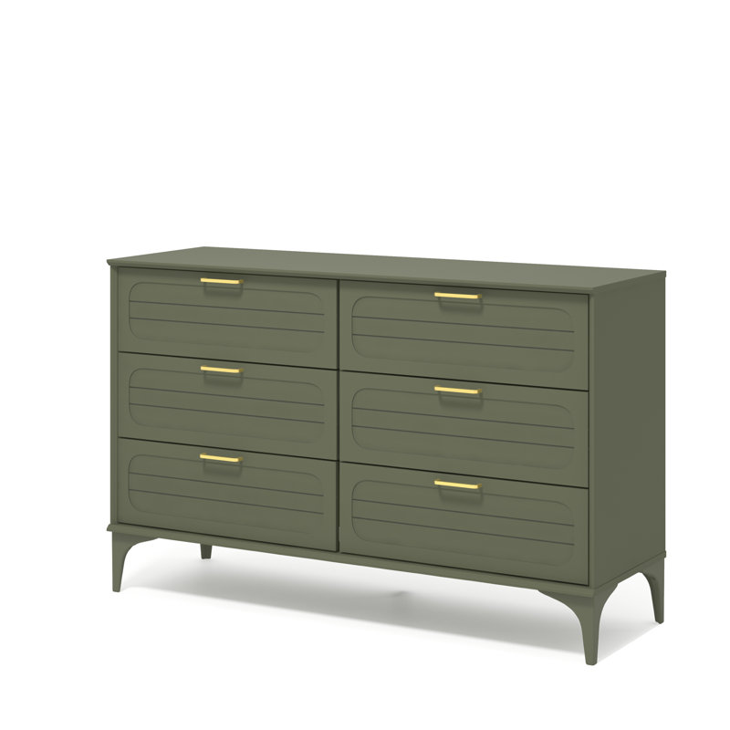  6 Drawer Chest, Kale Green