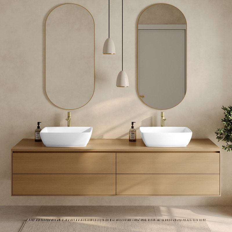 STYLISH Contempo 19"L White Rectangular Vessel Sink
