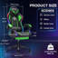 Fauteuil de jeu avec haut-parleurs Bluetooth et lumières à DEL RVB Fauteuil de jeu vidéo de massage ergonomique avec repose-pieds à haut dossier avec support lombaire-1877055635