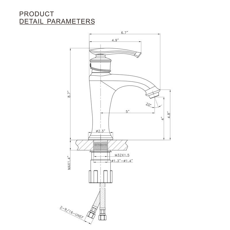 Single-handle Bathroom Faucet, Gold