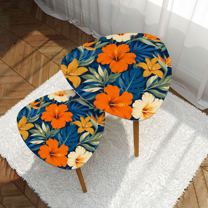 Ensemble de 2 tables basses gigognes Triangle