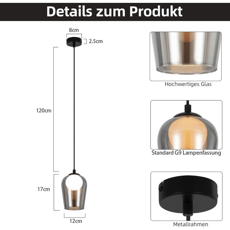 1 - Light Stainless Stee Cylinder Pendant