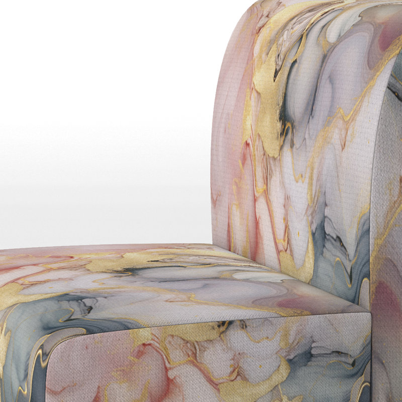 Fauteuil de chambre Berendien , Mélange de polyester gris / rose