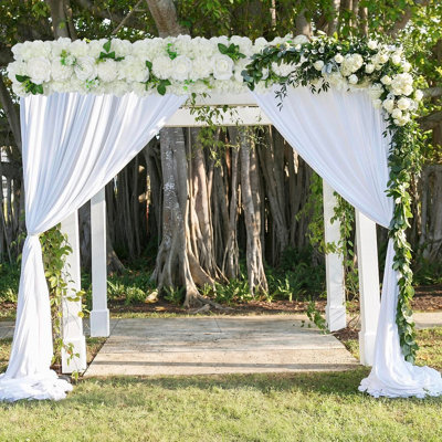 6-Pack Red Artificial Wedding Arch Flowers, Silk Floral Panels